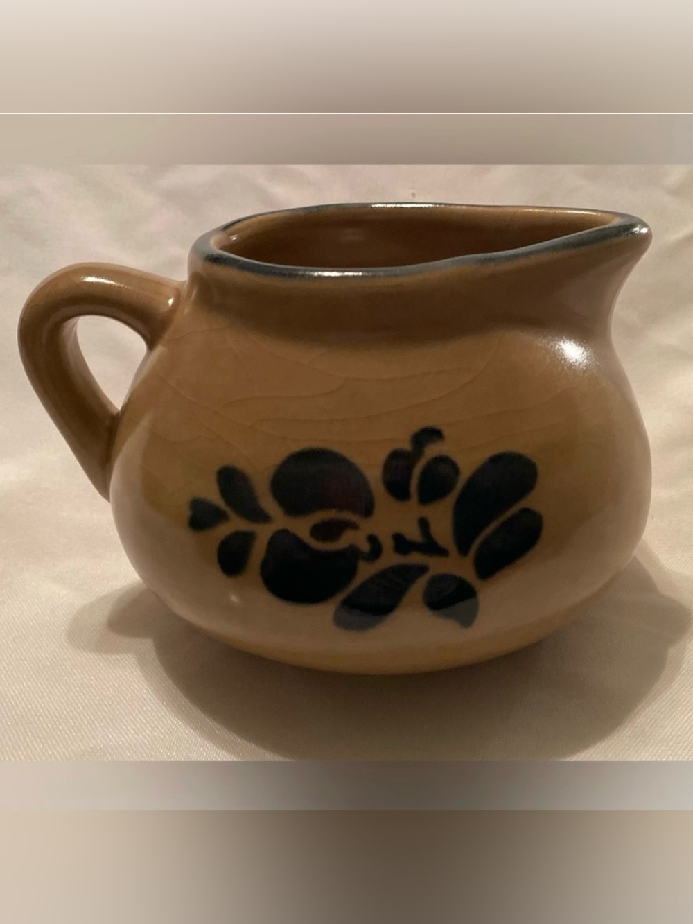 Pfaltzgraff Gravy Boat Folk Art Made in USA Blue Tan 1980's